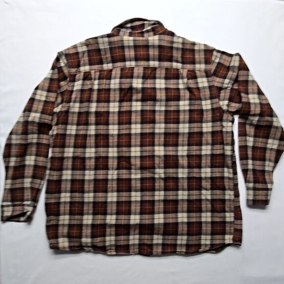 Carhartt Plaid Flannel Shirt Mens 2XL Brown Relaxed Fit Long Sleeve Button Up - Picture 7 of 9